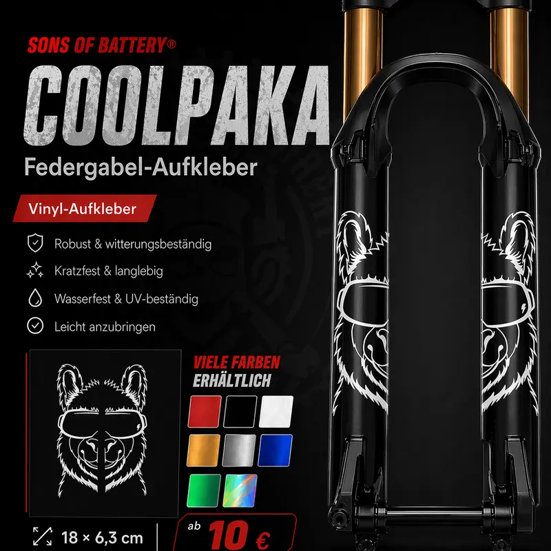 Coolpaka - Federgabel Vinyl Aufkleber