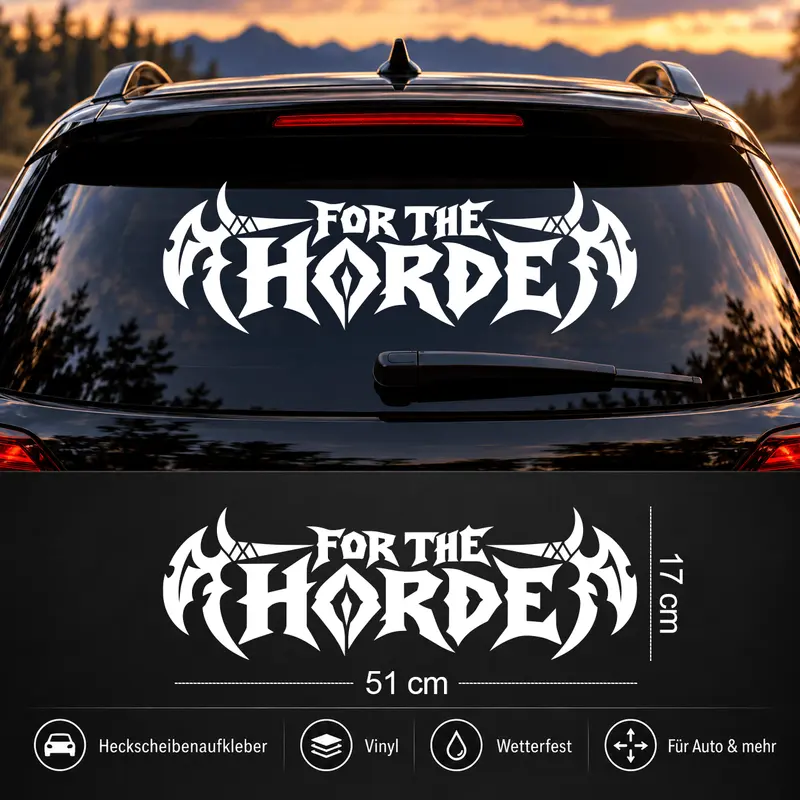 FOR THE HORDE – Vinyl Heckscheibenaufkleber