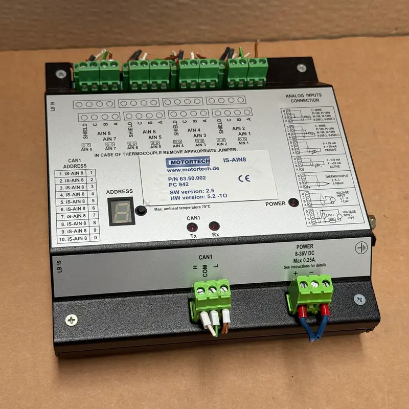 Motortech – 63.50.002 (IS-AIN8) – Analog Input Extension Module